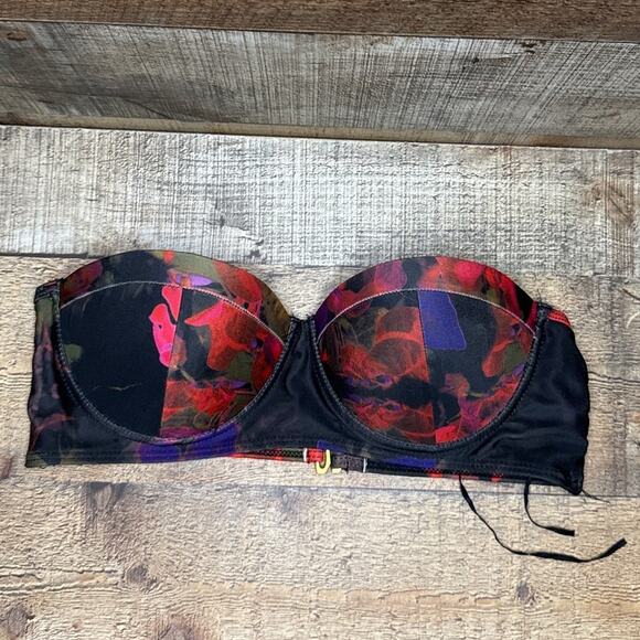 NEW Beach Riot Freemont Strapless Bustier Bikini Top in Flamingo SZ Small - Picture 3 of 7